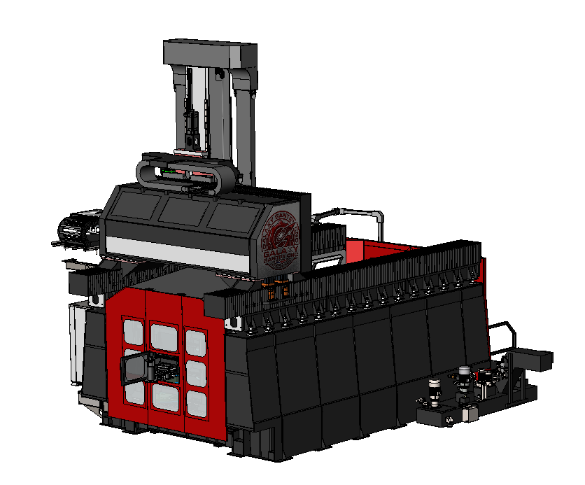 Rear View of Galaxy 2 with Side Discharge Chip Conveyor 