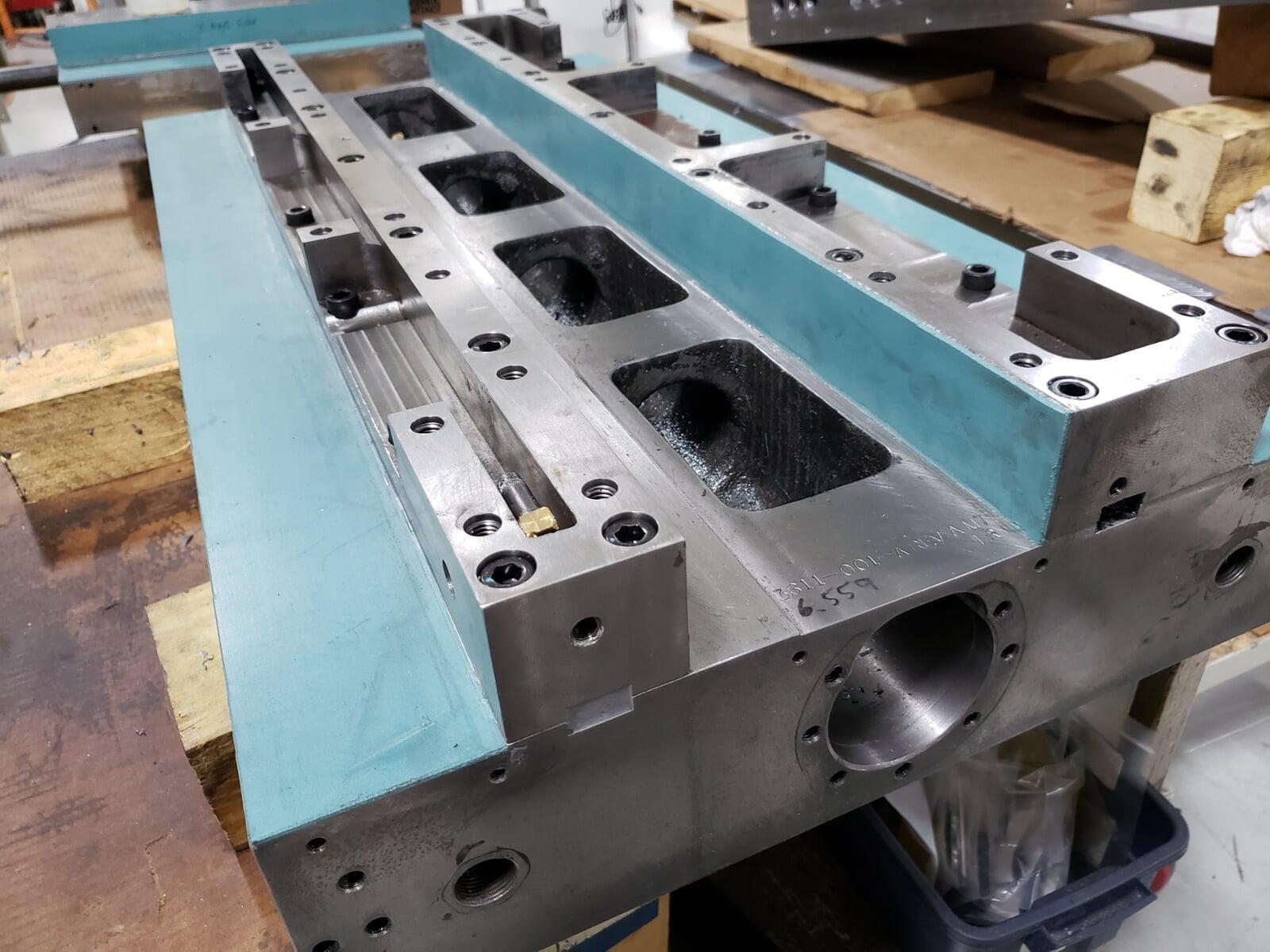 Applying new Turcite to replace worn out guide surfaces